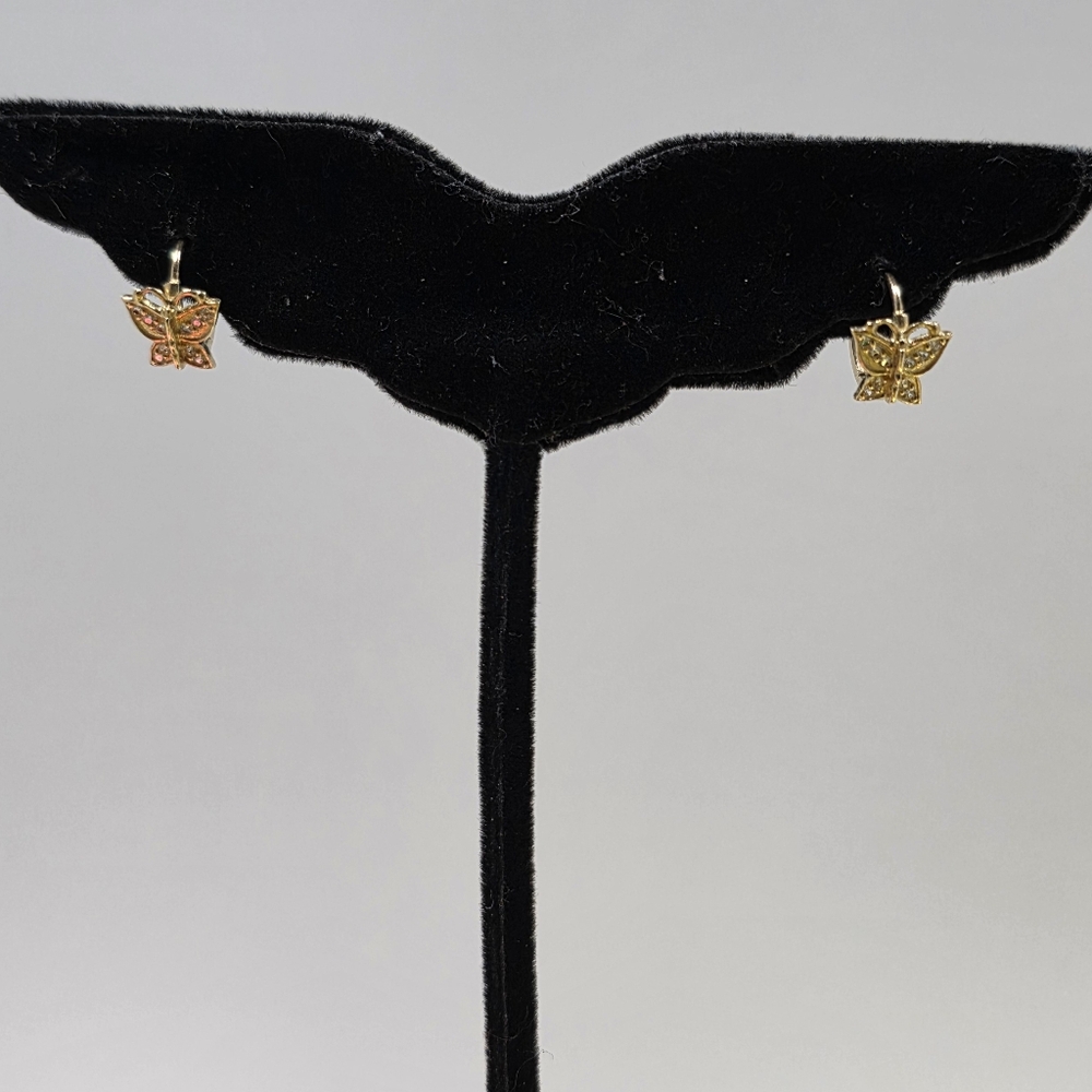 Delicate Gold 14kg Butterfly Earrings